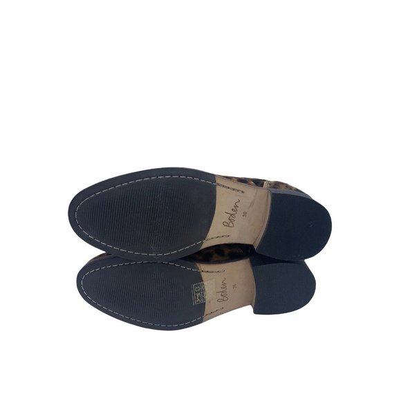 Boden 36 (US Size 5.5) Leather & Calf Hair Animal Print Side Zip Ankle Booties - Picture 10 of 12